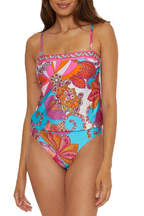 Trina Turk Standard Meilani Tankini Bikini Top In Orange Lyst