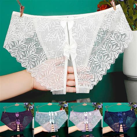 Twilight Fashion Women Sexy Lace Briefs Crotchles G String Thongs Lingerie Underwear