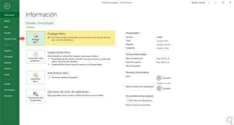 Cómo Proteger Un Archivo De Excel 2019 2016 Para Solo Lectura Solvetic