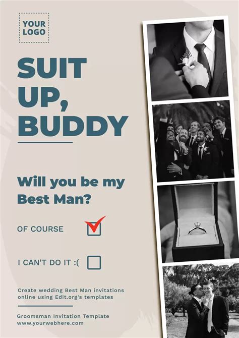 Free Printable Groomsman Proposal Templates