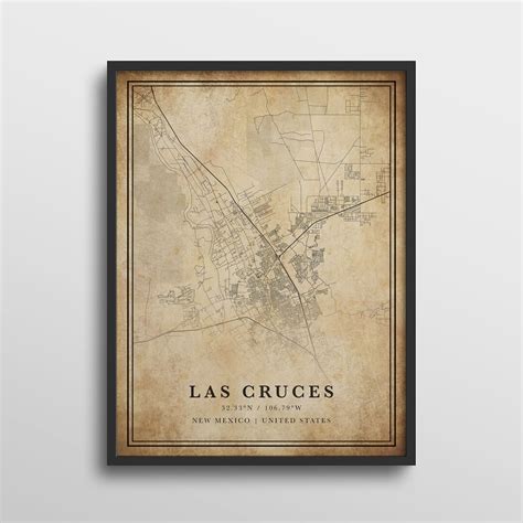 Las Cruces Map New Mexico Las Cruces Map Print Las Cruces - Etsy