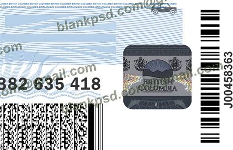 British Columbia Drivers License Template V1 - Blank PSD