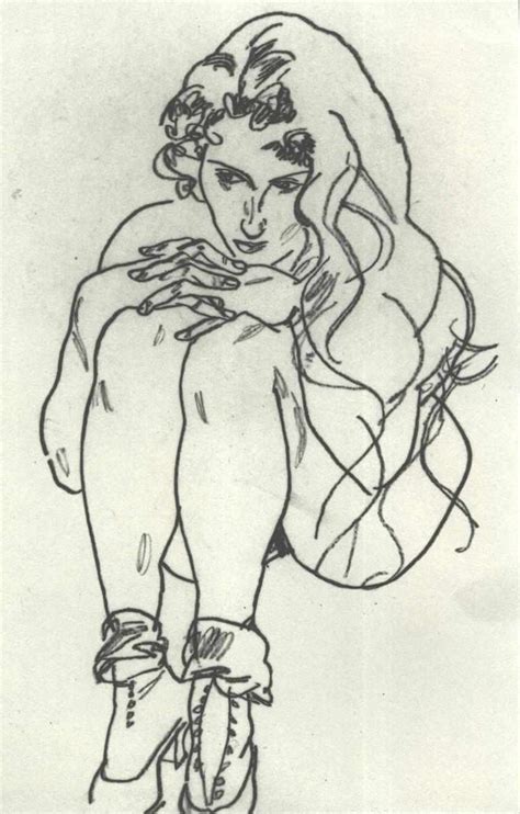 Crouching Female Nude By Egon Schiele Buy Fine Art Print