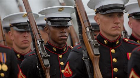 Marine Corps tradition returns: Battle Color Detachment performs at ...