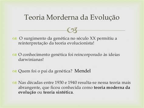 Teoria Moderna Da Evolução