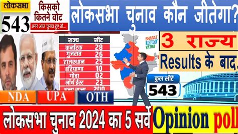 Loksabha Election Opinion Poll 2024 सर्वे किन राज्यों में कांटे की टक्कर Rahul Gandhi Pm