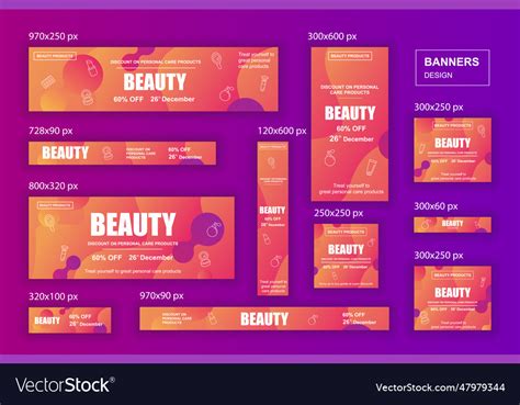 Collection Web Banners Different Sizes For Mobile Vector Image