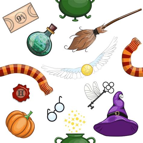 premium vector magic items seamless pattern  flat style school  magic
