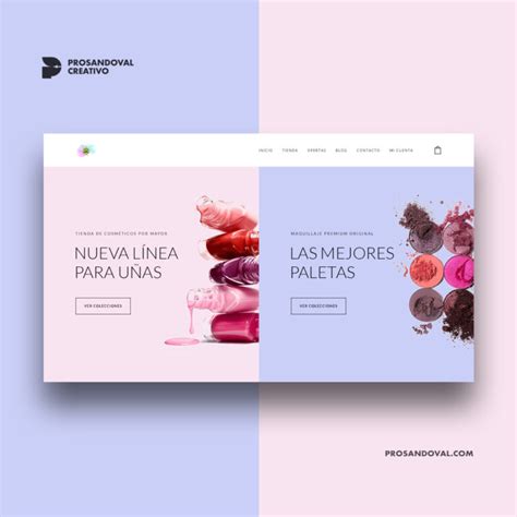 Diseño página web de cosméticos Prosandoval Creativo