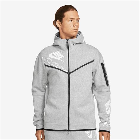 Nike Sportswear Tech Fleece Graphic Full Zip Hoodie Dark Grey Heather