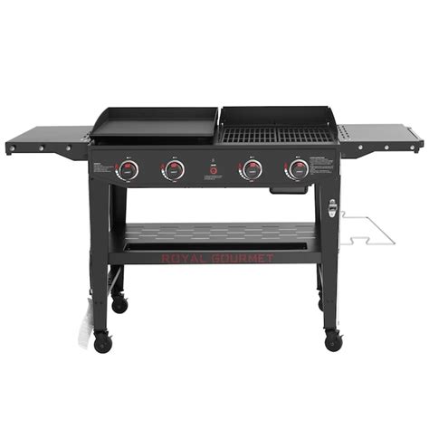 Royal Gourmet Grill And Griddle Combo 4 Burner Liquid Propane Flat Top Grill Gd405a At