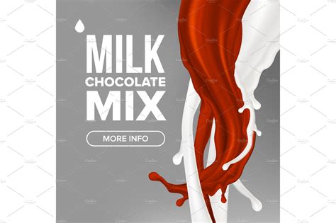 Milk Chocolate Splash Vector. Milky | Food Illustrations ~ Creative Market