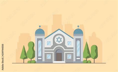 Synagogue. Jewish traditional religion building. Judaism worship place ...