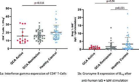 1a Interferon Gamma Expression Of Cd4 T Cells 1b Granzyme B