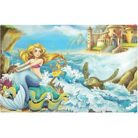 Coolnut Fairy Tale Mermaid Kitchen Towels Set Of 1 Dishcloths Hand