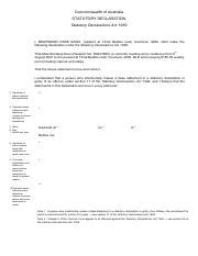 Affidavit Pdf Commonwealth Of Australia Statutory Declaration