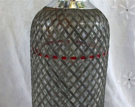 Vintage Seltzer Bottle Sparkletts Wire Mesh And Glass Etsy