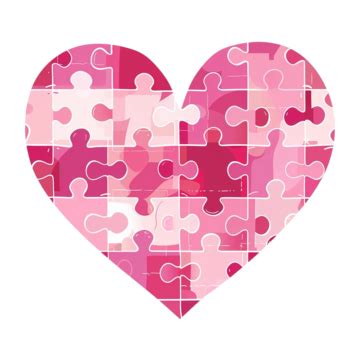 Pink Love Heart Puzzle Pieces Flat Design Love Puzzle Puzzle Love