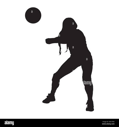 Silueta De Arte Femenina De Voleibol Imagen Vector De Stock Alamy