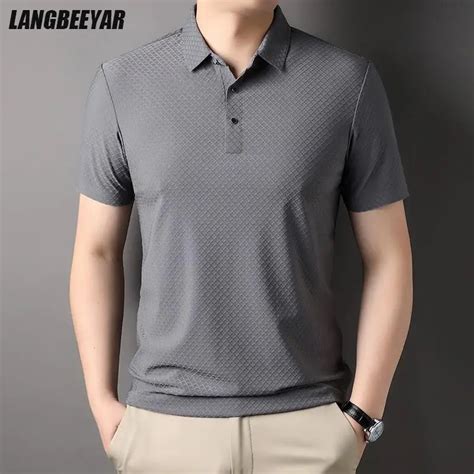 Camiseta Sin Costuras Para Hombre Polo Informal Con Cuello Vuelto Polo