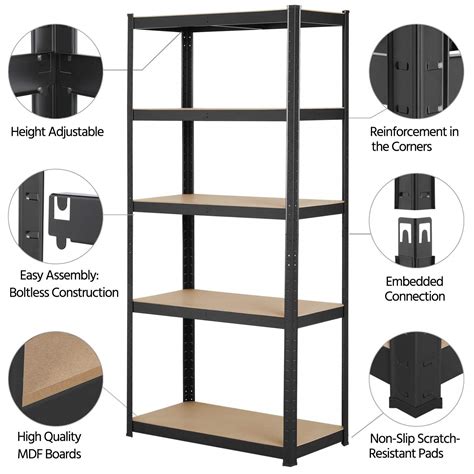 Buy Yaheetech Garage Shelving Units Tier Heavy Duty Storage Shelves