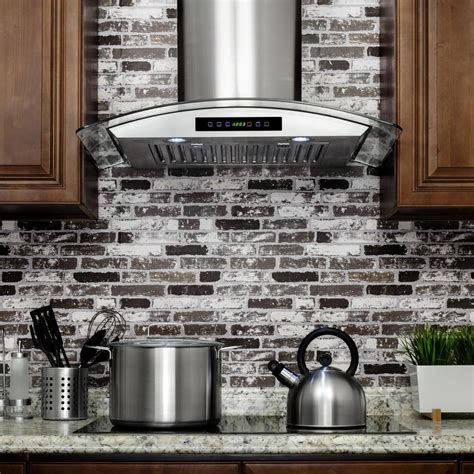 Akdy 30 In 217 Cfm Convertible Wall Mount Range Hood With Tempered