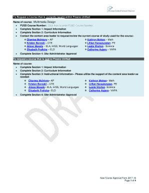 Fillable Online New Course Approval Form 2017 18 Fax Email Print