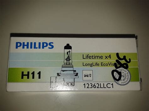 12362LLC1 Лампа накаливания галогенная H11 12V 55W PGJ19 2 PHILIPS