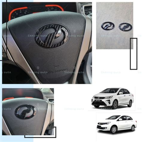 Perodua Bezza Carbon Fiber Steering Wheel Frame Cover Accessories Myvi