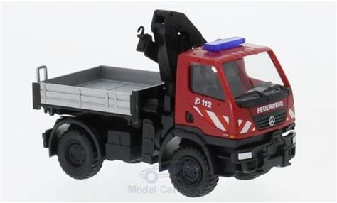 Modellino In Miniatura Mercedes Unimog Wiking U Feuerwehr Mit