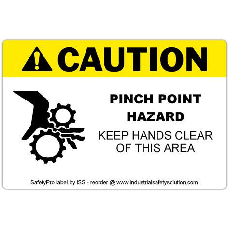 CAUTION Pinch Point Safety Label By SafetyPro