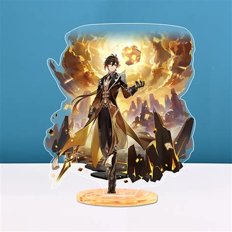 Model Standee Mica Arcrylic Character Genshin Impact Cm Zhongli Xiao