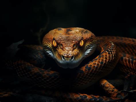 Premium AI Image | a snake with yellow eyes