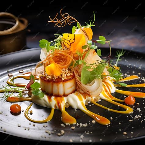 Premium Ai Image Artistry Of Food Presentation In The Kitchen Showcase Beautifully Plated Dishes