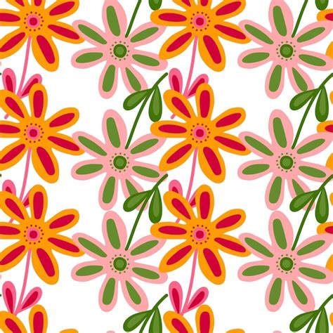 Premium Vector Hand Drawn Floral Wallpaper Cute Flower Seamless