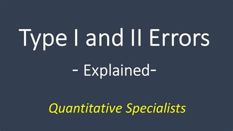 Type I And Type Ii Errors Explained Introductory Statistics Part 1