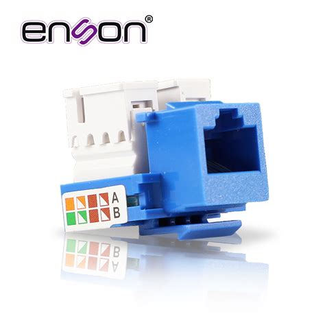 Compra Enson Conector Jack Rj 45 Cat6 90 Grados Azul Ens Jc6bl Cyberpuerta Mx