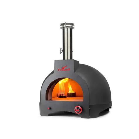 Steinbackofen Pizzaofen Firewolf Carlo Hybrid Twix System für Gas und