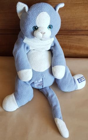 Peluche Chat Gris Bleu Ajena