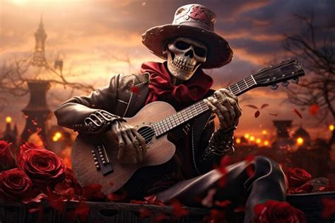 Premium AI Image | Day of the Dead spanish holiday skeleton with ...