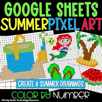 GOOGLE SHEETS SUMMER PIXEL ART In Google Sheets Color By Number Project