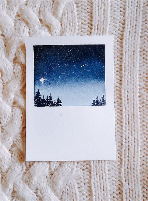 Watercolor Polaroid Night Sky Painting Ideas 1000 Watercolor Night