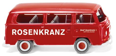 DS Automodelle Modellbauvertrieb Wiking VW T2 Bus Rosenkranz 031501