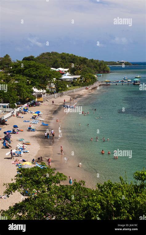 St. Vincent and the Grenadines, St. Vincent, Villa Beach, elevated view ...