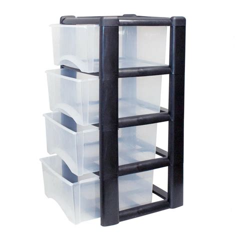 Plastic Storage Tower 3 4 Drawers Unit Chest Large Office School Files