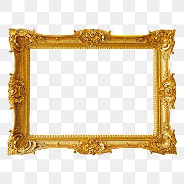 An Ornate Gold Frame On A White Background With No Image Or Text In It