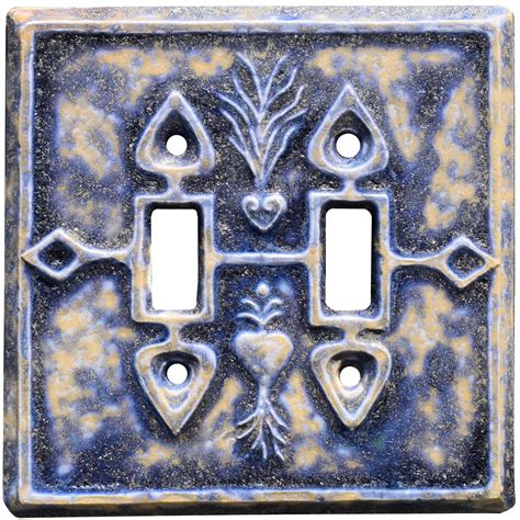 Decorative Handmade Ceramic Double Toggle Light Switch Plate