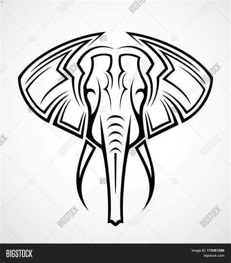 Elephant Head Tribal Tattoo Design Vector And Photo Bigstock