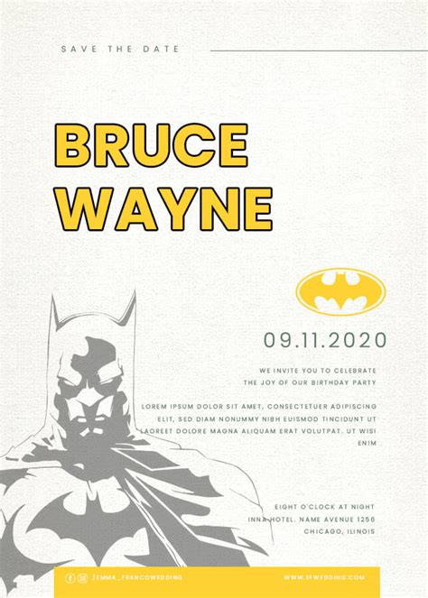 10 Printable Batman Invitation In Psd Photoshop Room Surf