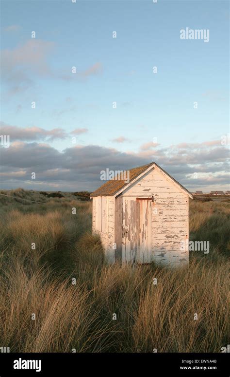 Beach Hut Findhorn Morayshire Scotland UK Europe Stock Photo Alamy